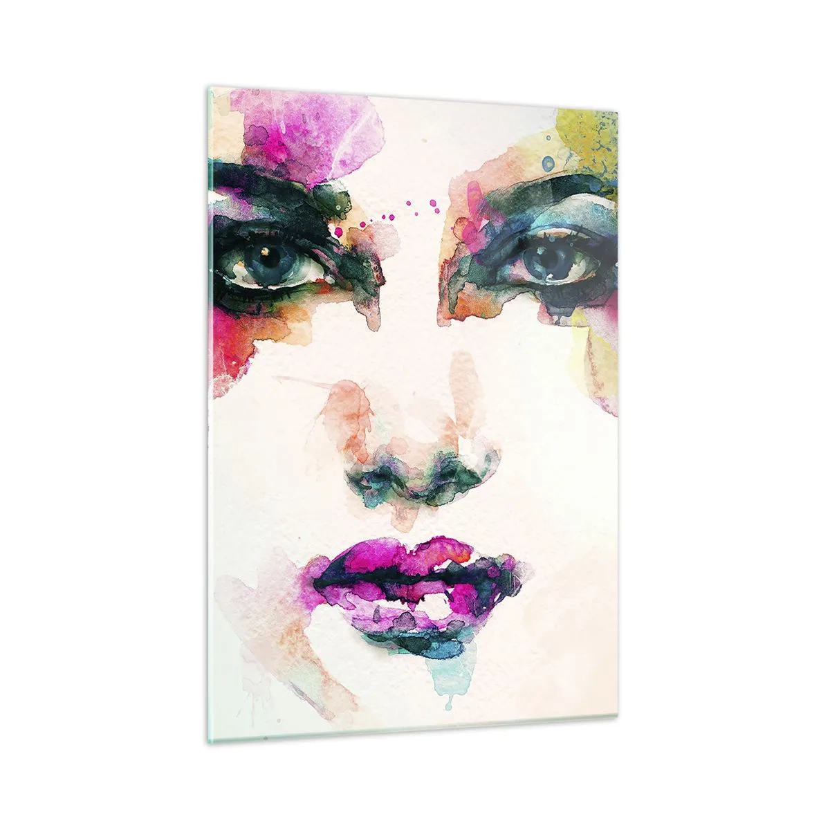 Üveg kép - Szivárvánnyal festett portré - 50x70 cm