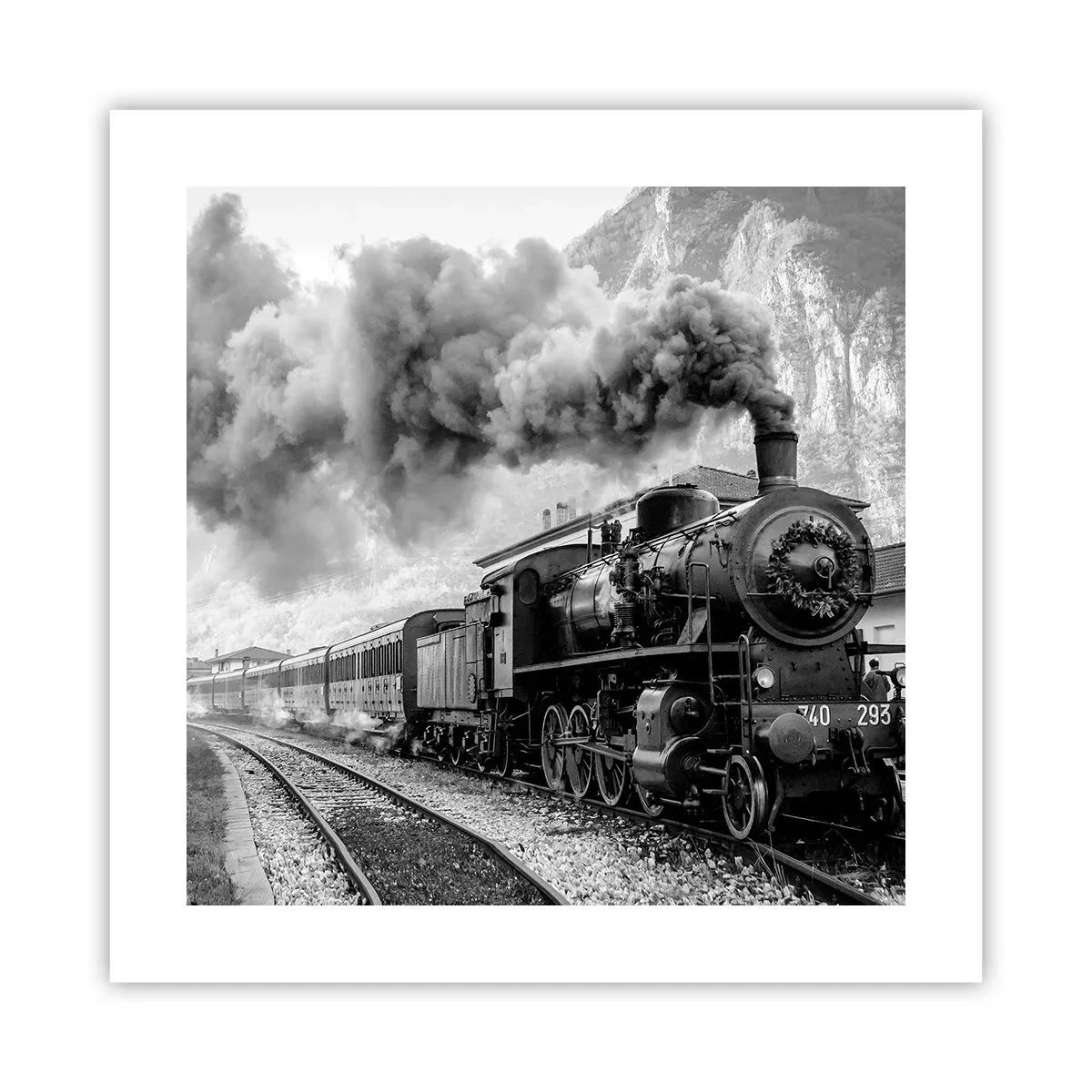 Poszter - Indulását a mozdony várja… - 40x40 cm