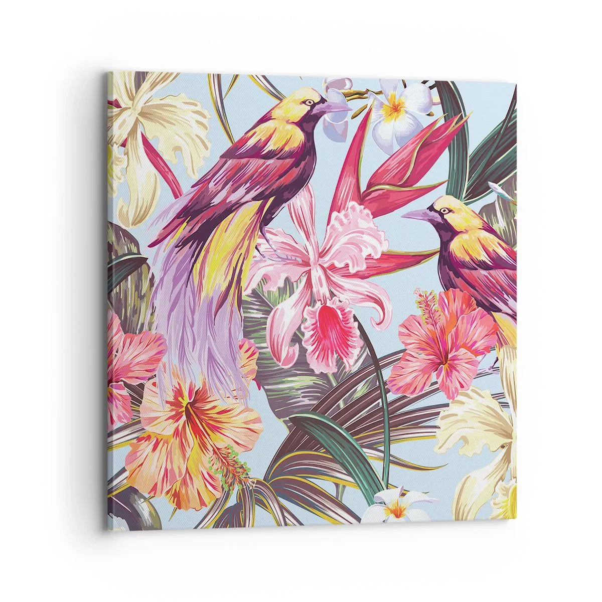 Vászonkép - Szirmok és tollak - 70x70 cm