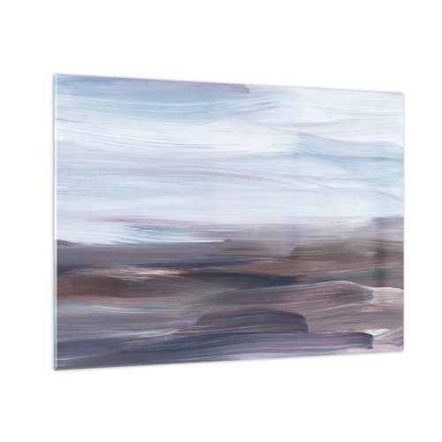 Üveg kép - Vízszintes vízcsíkok kék és barna árnyalatokban, absztrakt stílusban - 70x50cm - Elemek: víz - Modern fali dekoráció nappalihoz és hálószobához ARTTOR