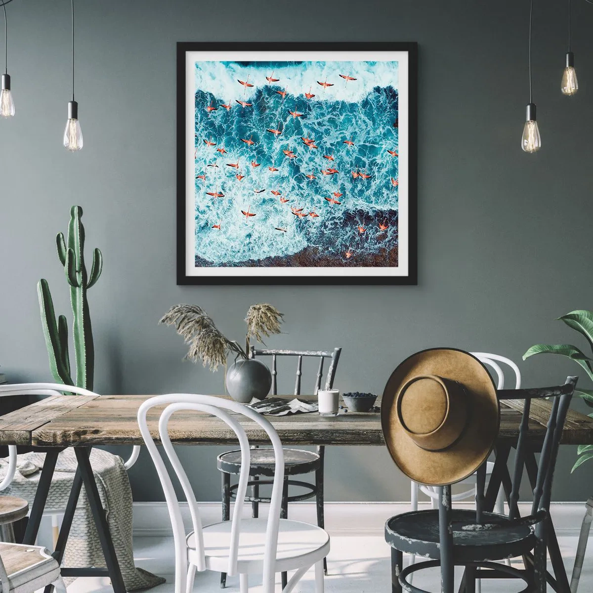 Poszter fehér keretben - A tengerparti parádé - 60x60 cm