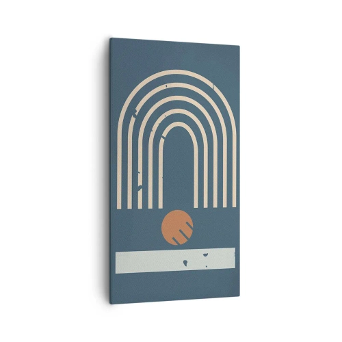 Vászonkép - Geometria sötétkék háttéren - 55x100 cm