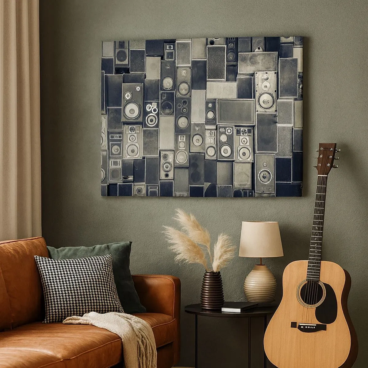 Vászonkép - Retro stílusú hangszóró kollekció - 70x50cm - És minden rendben van - Modern fali dekoráció nappalihoz és hálószobához ARTTOR