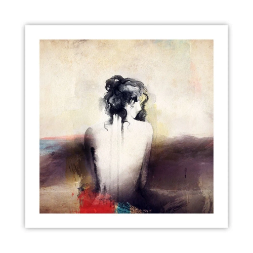 Poszter - Sima vonalak, ovális formák - 50x50 cm