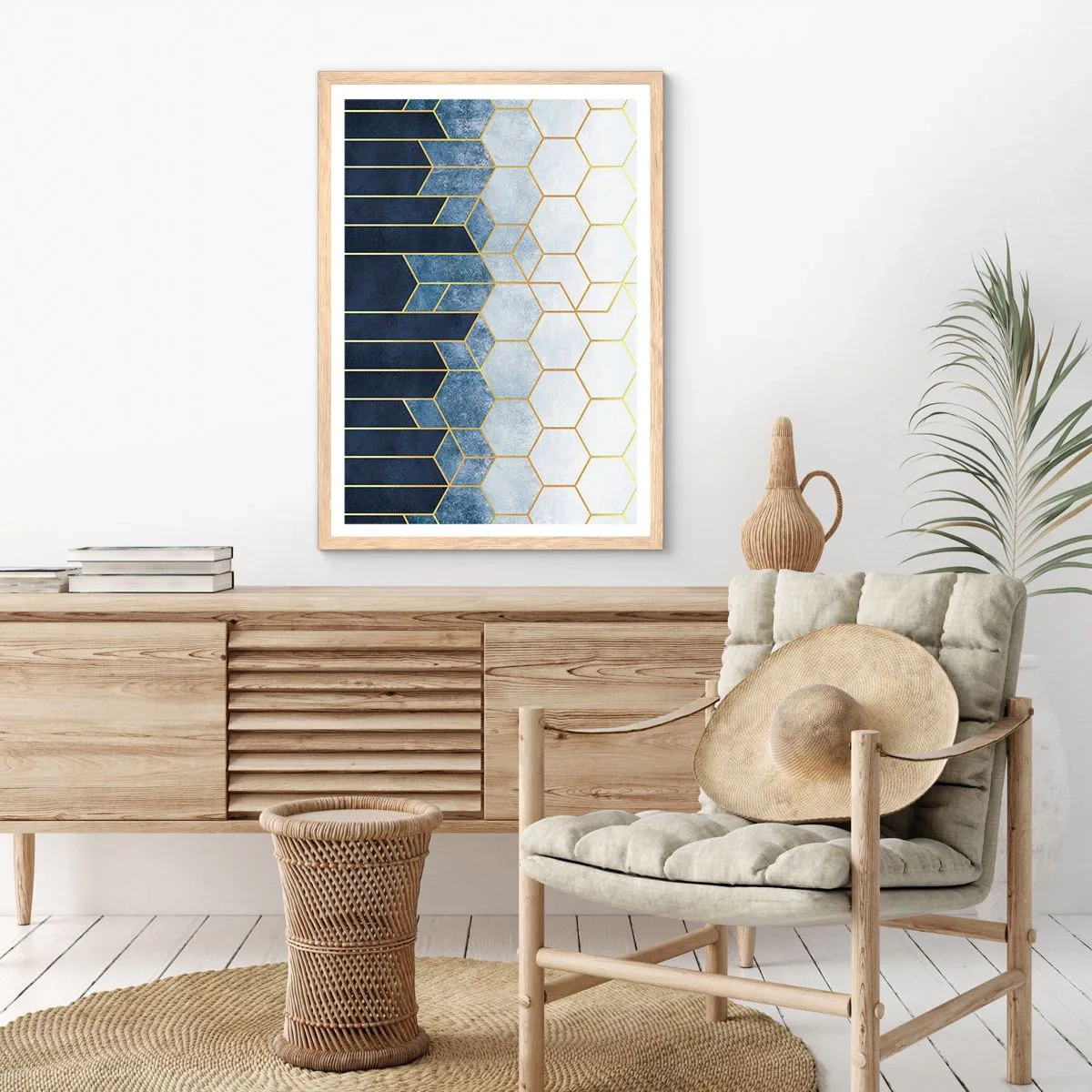 Poszter világos tölgy keretben - Kompozíció szinkópa ritmusban - 50x70 cm