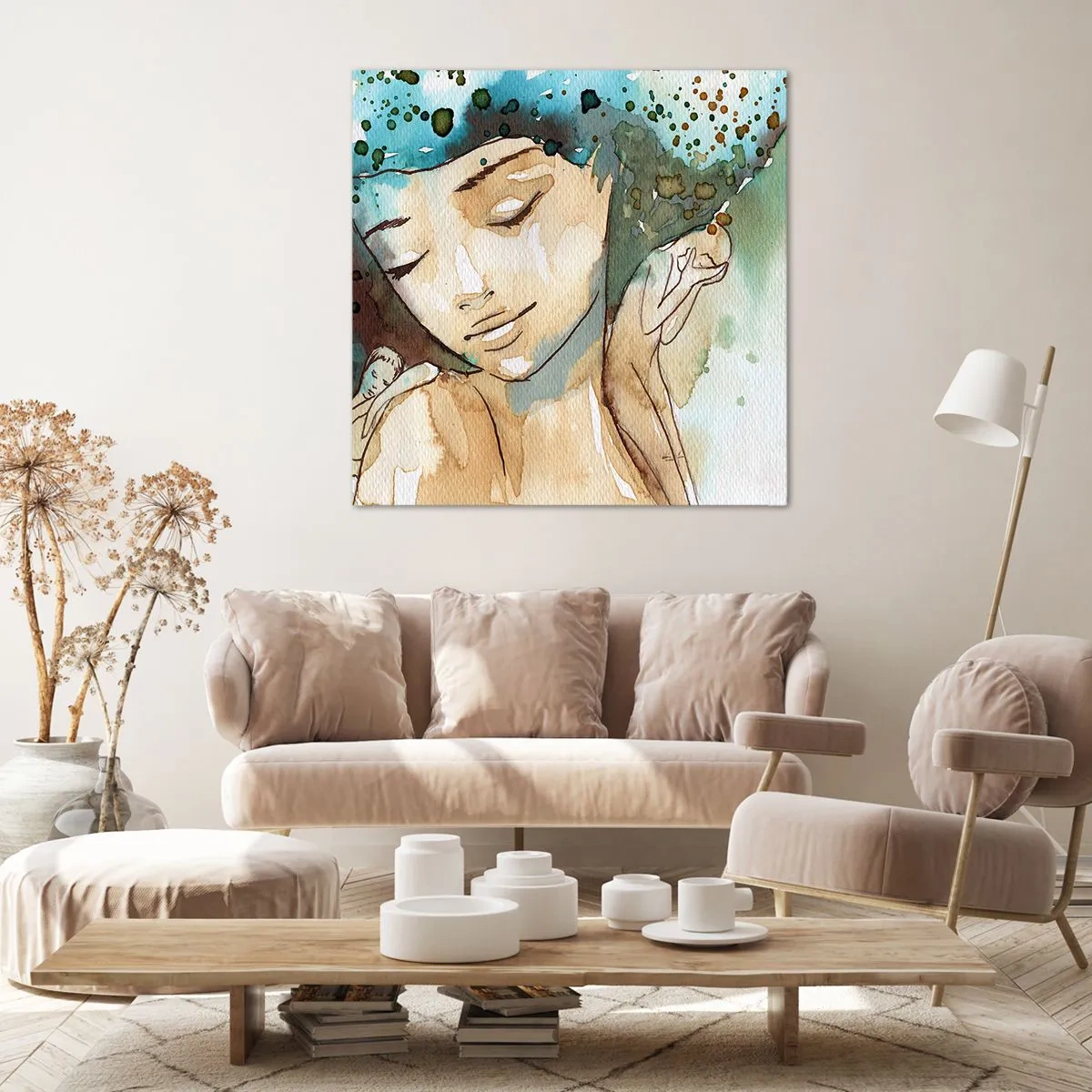 Vászonkép - Lady in blue - 70x70 cm