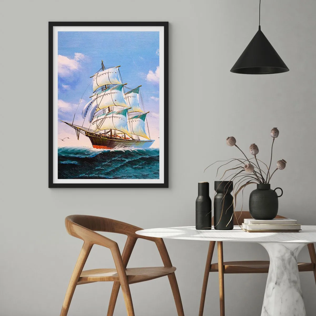 Poszter fehér keretben - Büszkén a széllel - 70x100 cm