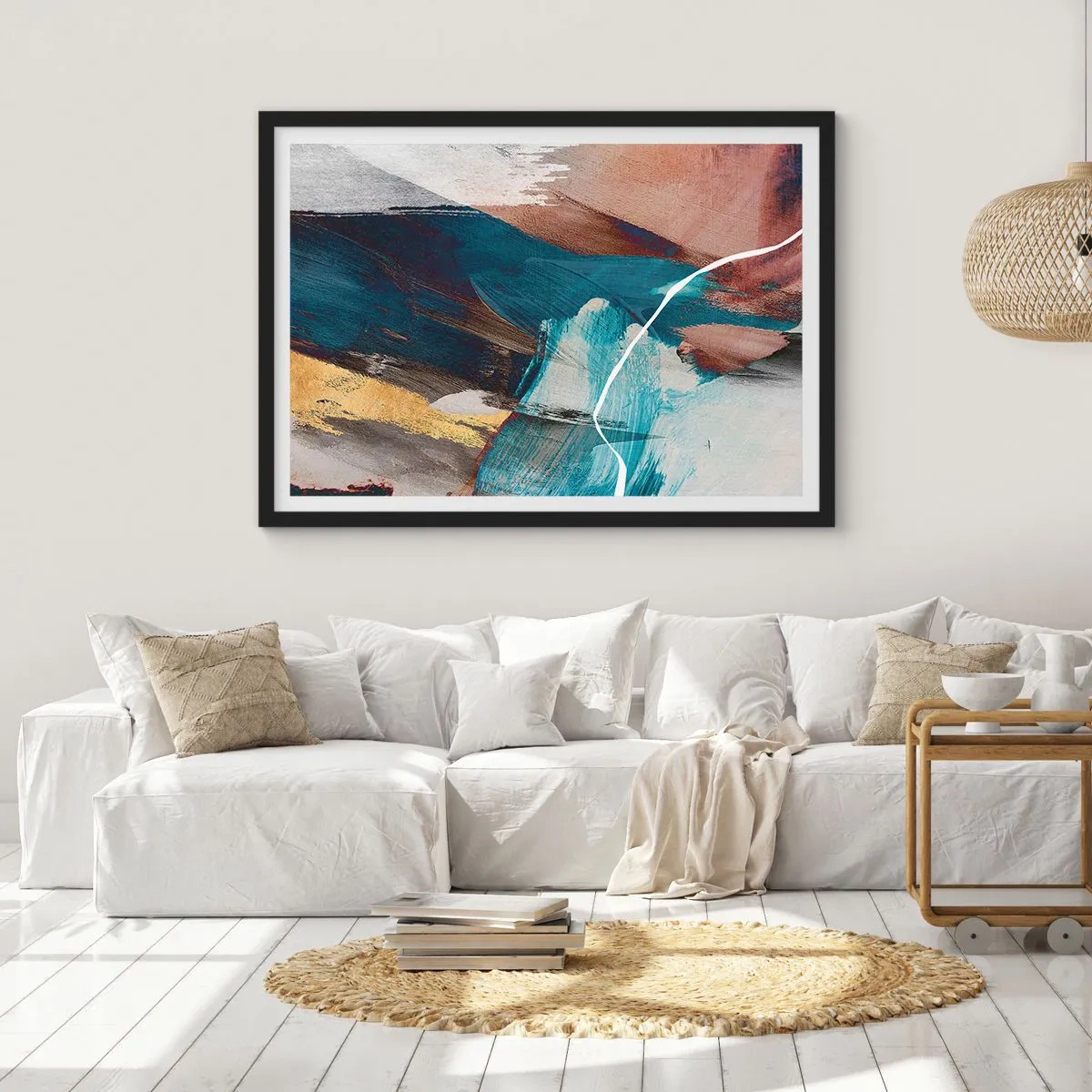 Poszter fehér keretben - Lelkesedéssel és energiával - 70x50 cm
