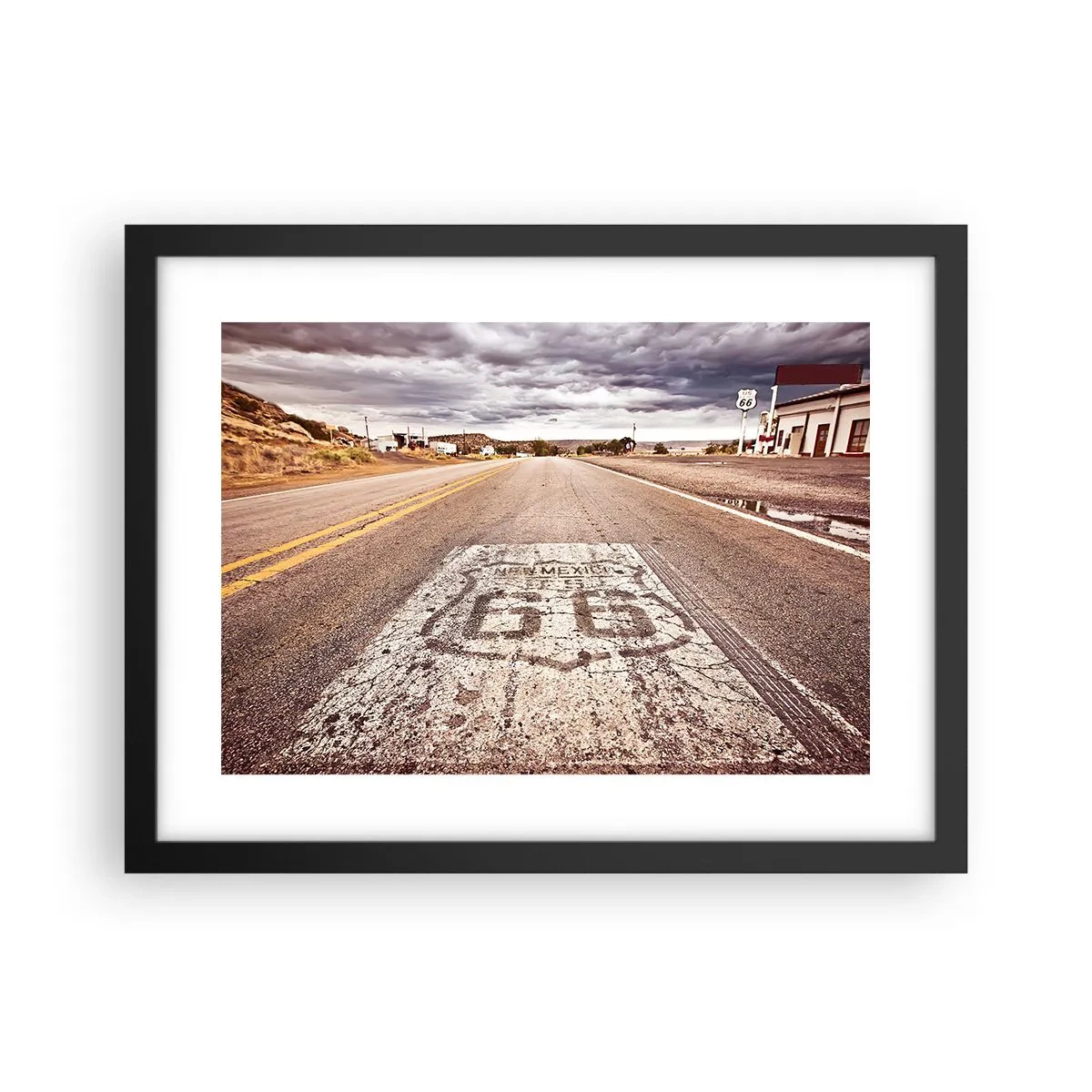 Poszter fehér keretben - Mother Road – amerikai legenda - 40x30 cm