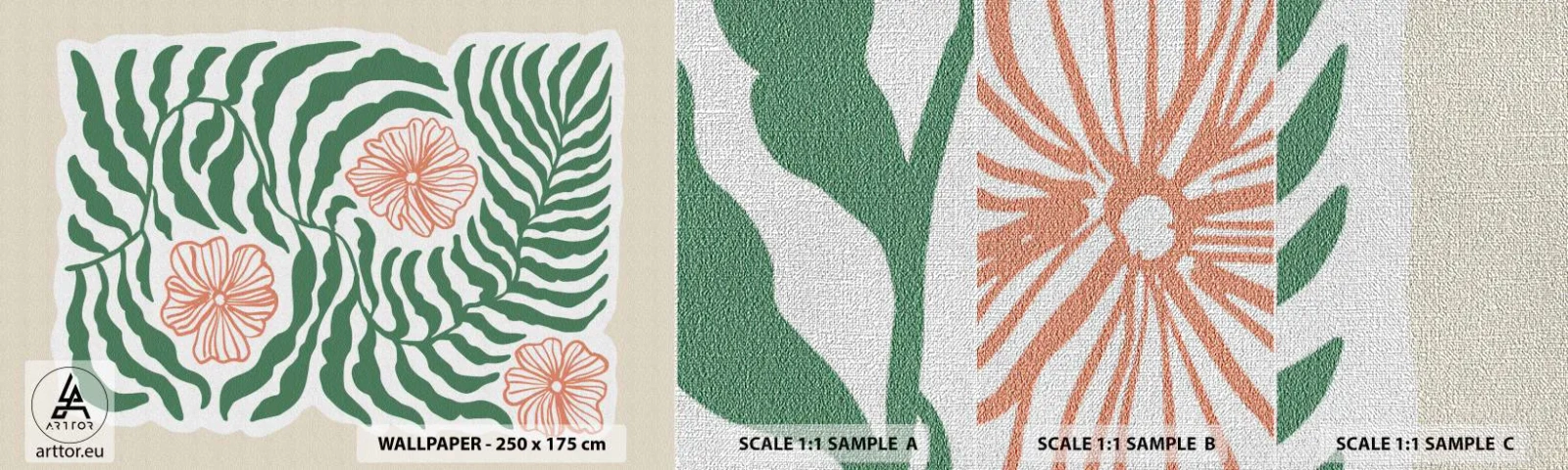 Fotótapéta Minta Premium Canvas - Zöldben virágzó - Boho, Növénytani, Virágok - 100x30 cm