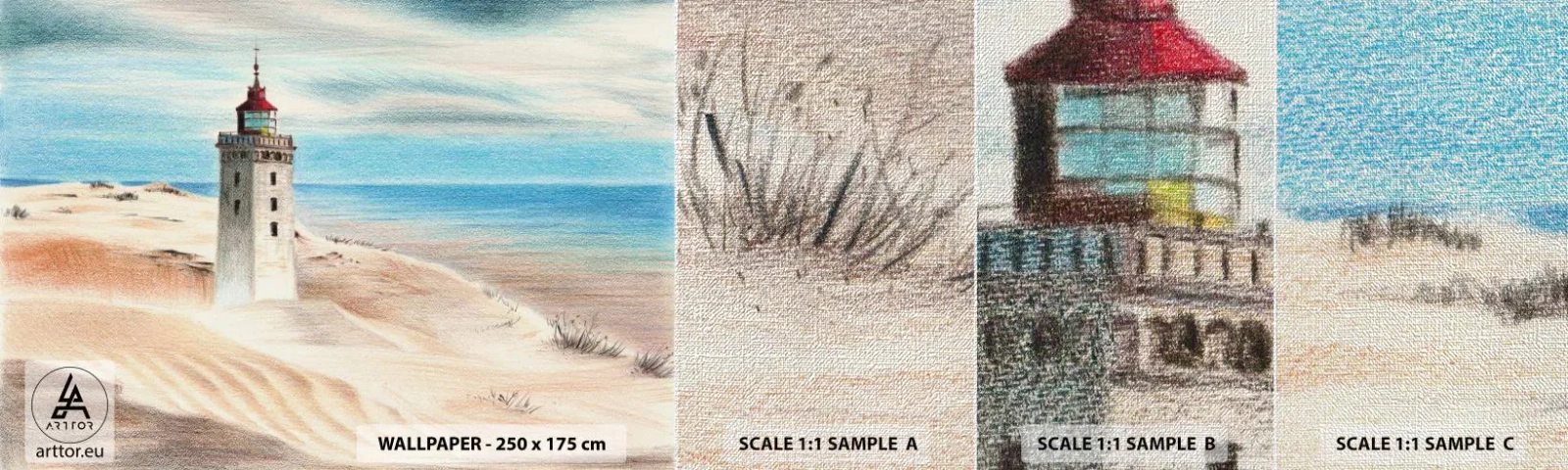 Fotótapéta Minta Premium Canvas - Mindig a tengert bámulva - Világítótorony, Strand, Tenger - 100x30 cm