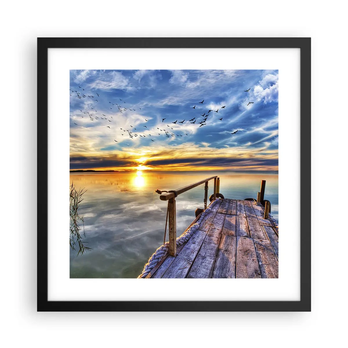 Poszter fehér keretben - Megnyugszik a szél - 40x40 cm