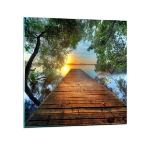 Üveg kép - Ne siess, ülj le - 30x30 cm