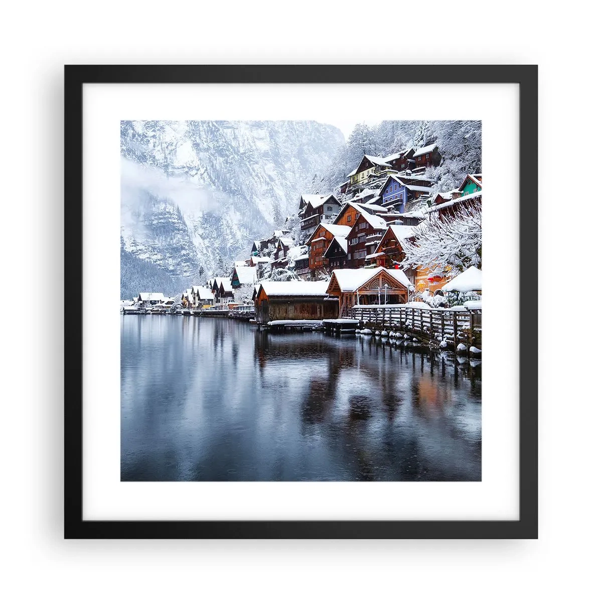 Poszter fehér keretben - Téli díszben - 40x40 cm