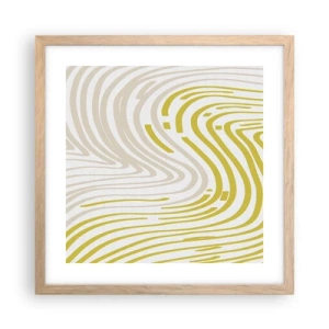 Poszter világos tölgy keretben - Kompozíció szelíd kanyarral - 40x40 cm