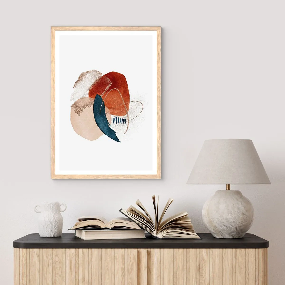 Poszter világos tölgy keretben - Ovális kompozíció - 40x50 cm