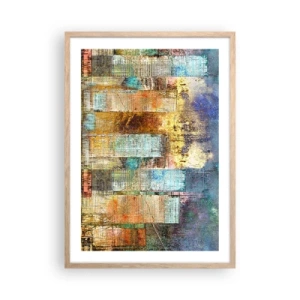 Poszter világos tölgy keretben - Napfényes metropolisz - 50x70 cm