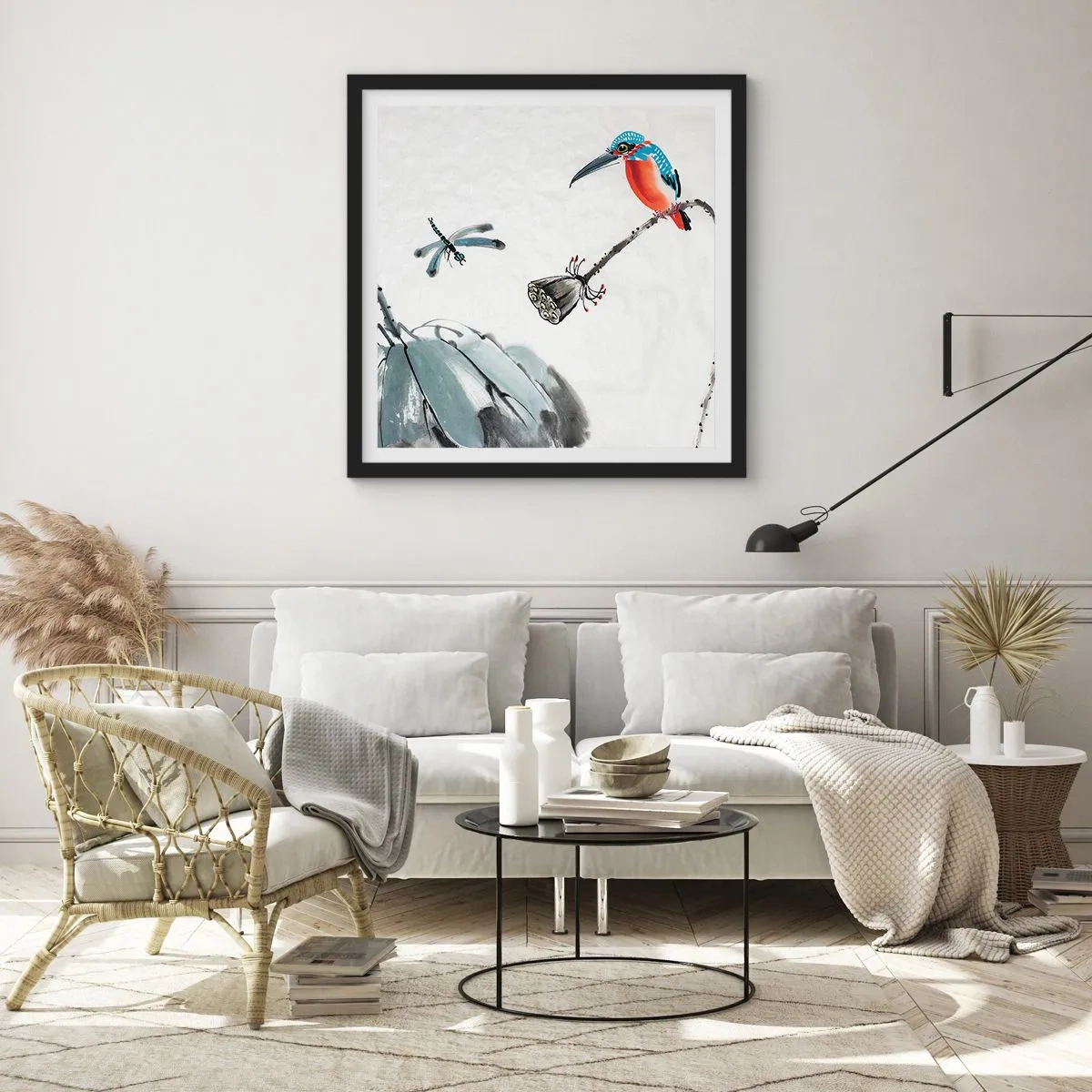 Poszter fehér keretben - A rét élete - 60x60 cm