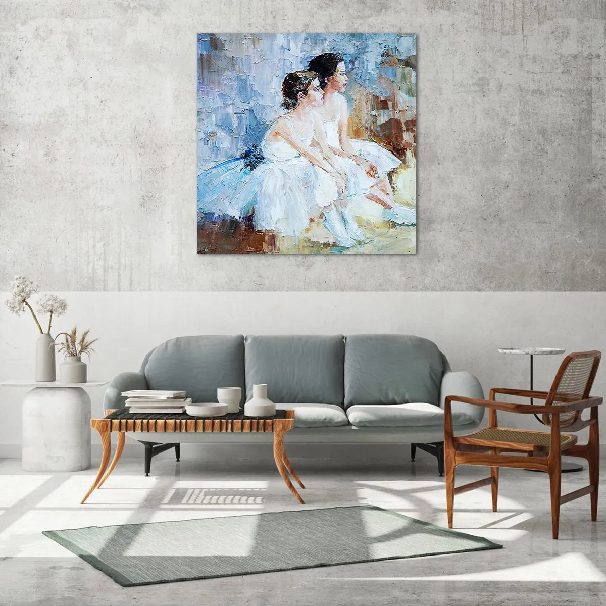 Üveg kép - A fiatal hattyúk pihenése - 70x70 cm