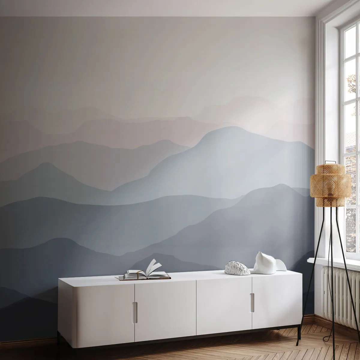 Fotótapéta Premium Canvas - A hegyek hullámai - Absztrakció, Grafika, Hegyek - 250x175 cm