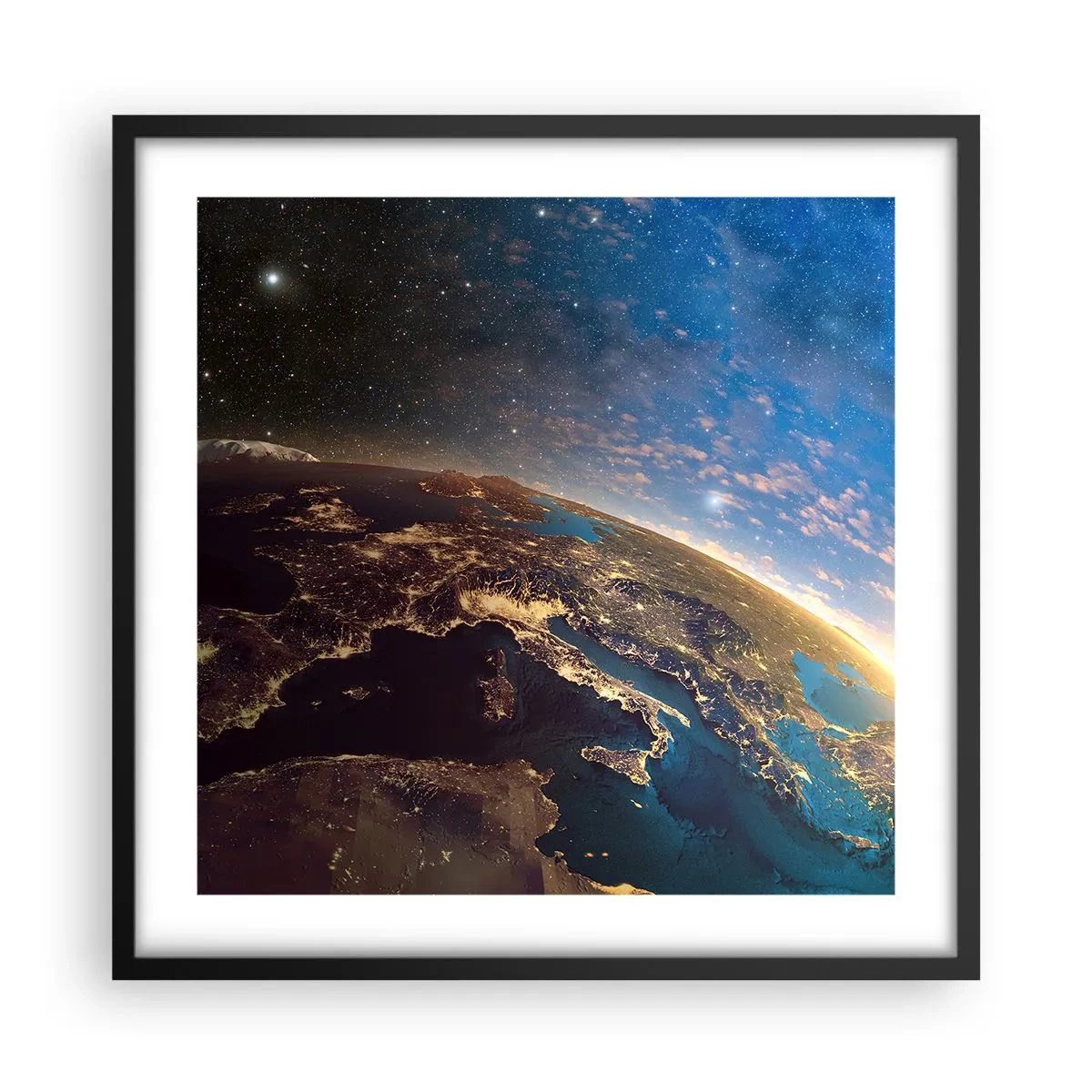 Poszter fehér keretben - Tekintsünk magunkra távolról - 50x50 cm