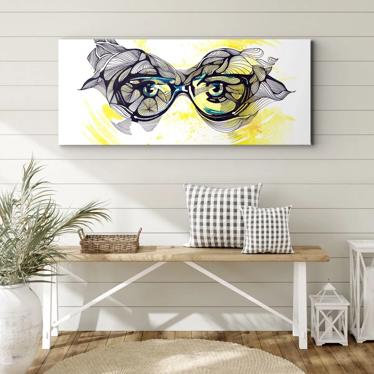 Vászonkép - Kék szemüvegen keresztül - 160x50 cm