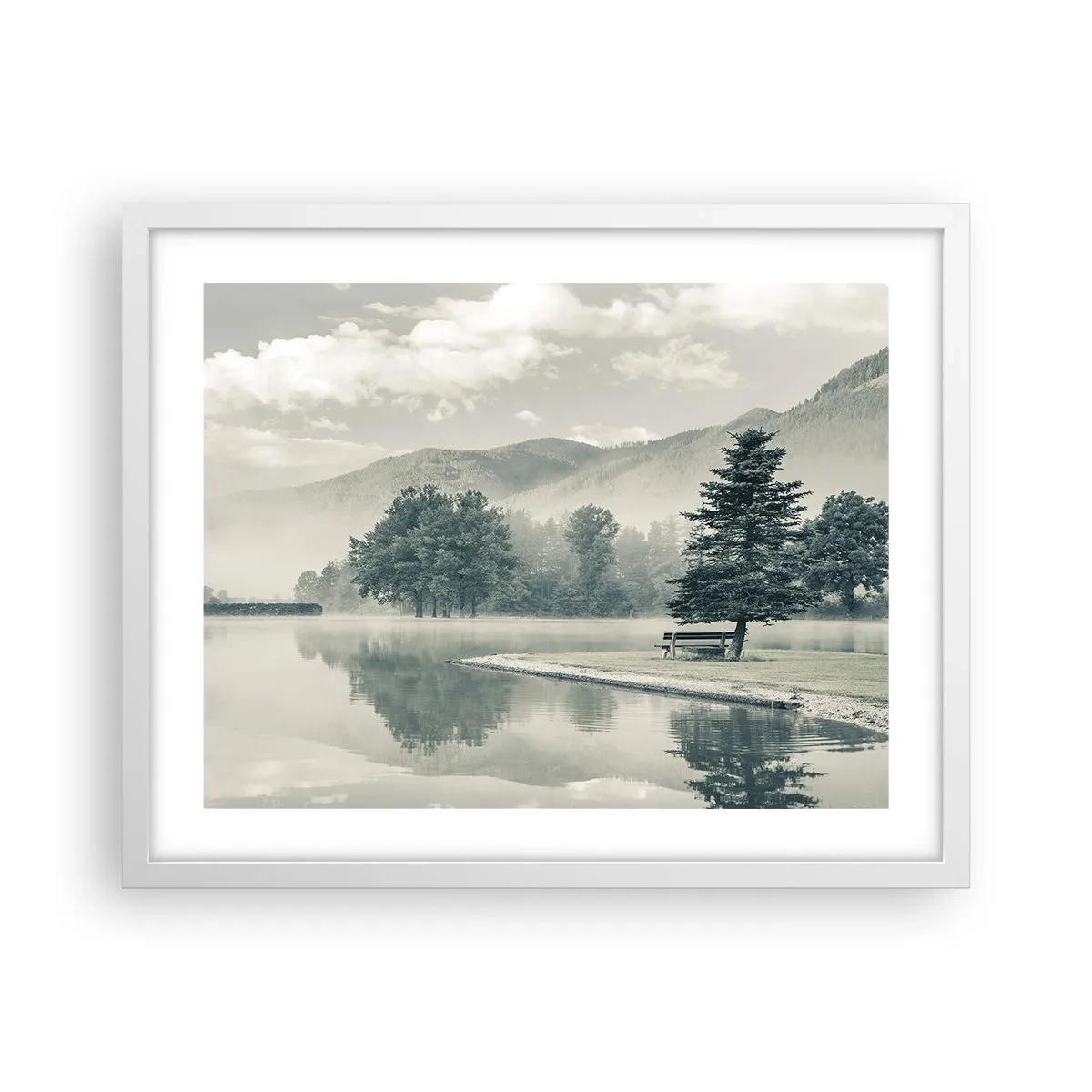 Poszter fekete keretben - A tó még alszik - 50x40 cm