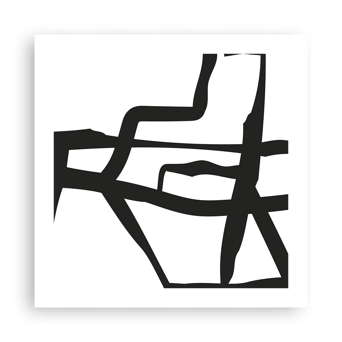 Poszter - Fekete-fehér konstrukció - 50x50 cm