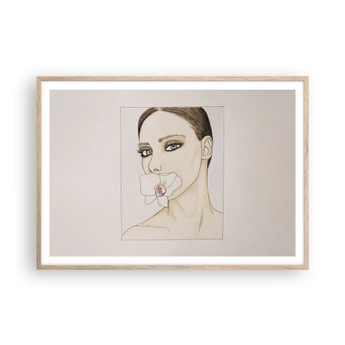 Poszter világos tölgy keretben - Az elegancia és a szépség szimbóluma - 100x70 cm