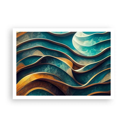 Poszter - Kék kanyarulatok - 100x70 cm