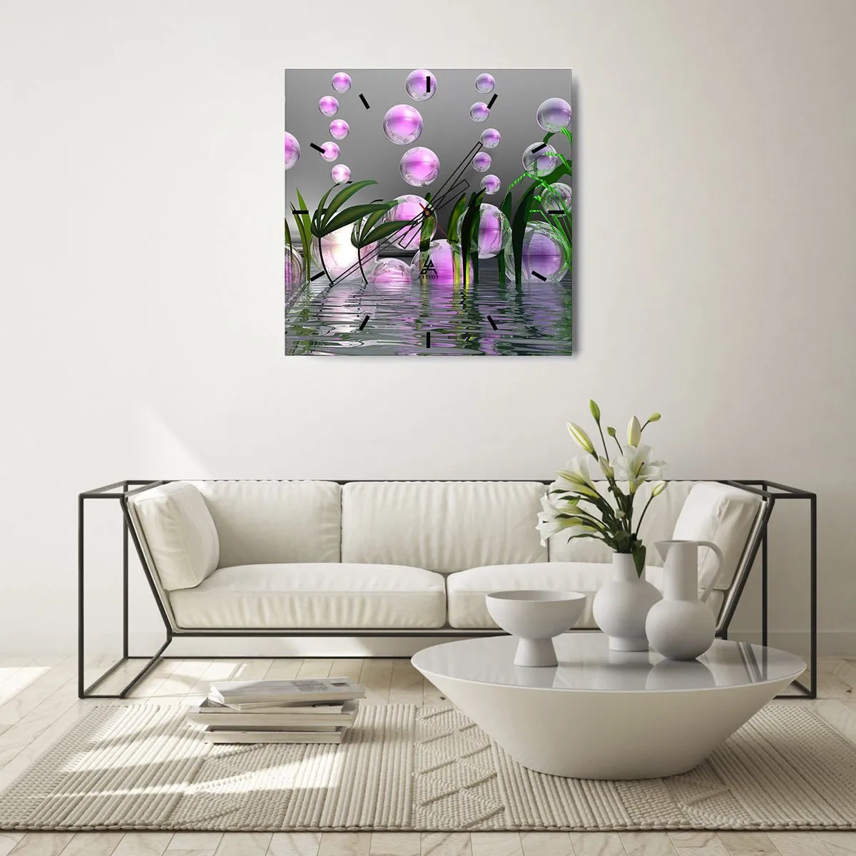 Falióra, Óra - A könnyedség és az élet tükröződő kompozíciója - 30x30 cm