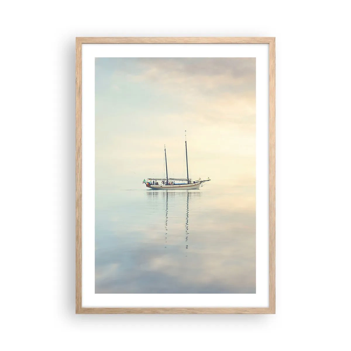 Poszter világos tölgy keretben - A csend tengerében - 50x70 cm