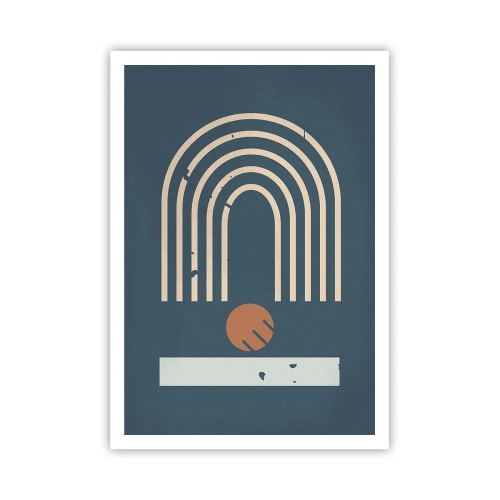 Poszter - Geometria sötétkék háttéren - 70x100 cm