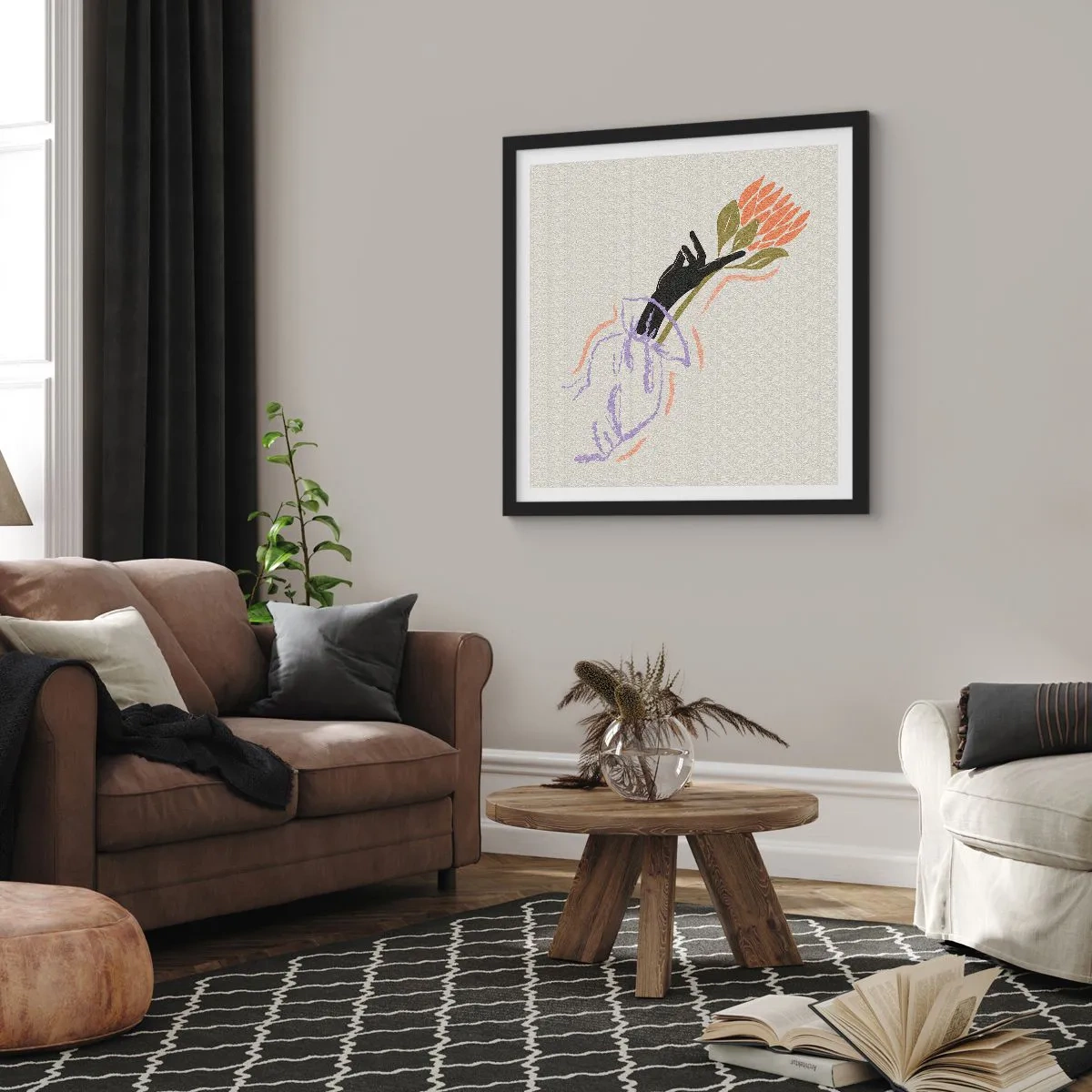 Poszter fehér keretben - Egy testvéri érintés - 40x40 cm