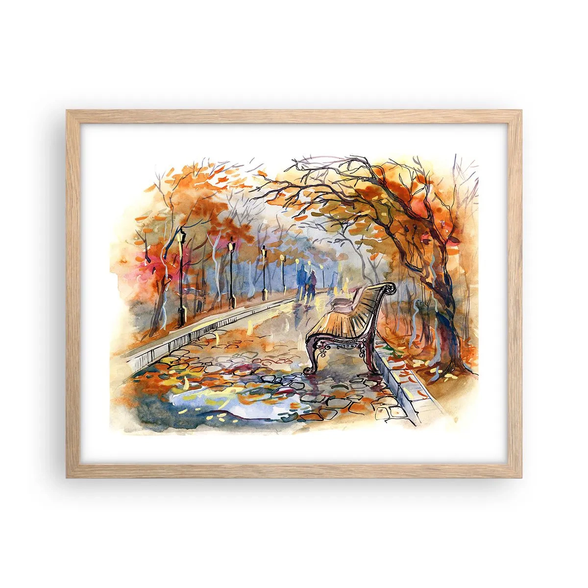 Poszter világos tölgy keretben - Kiránduljunk együtt az őszbe - 50x40 cm