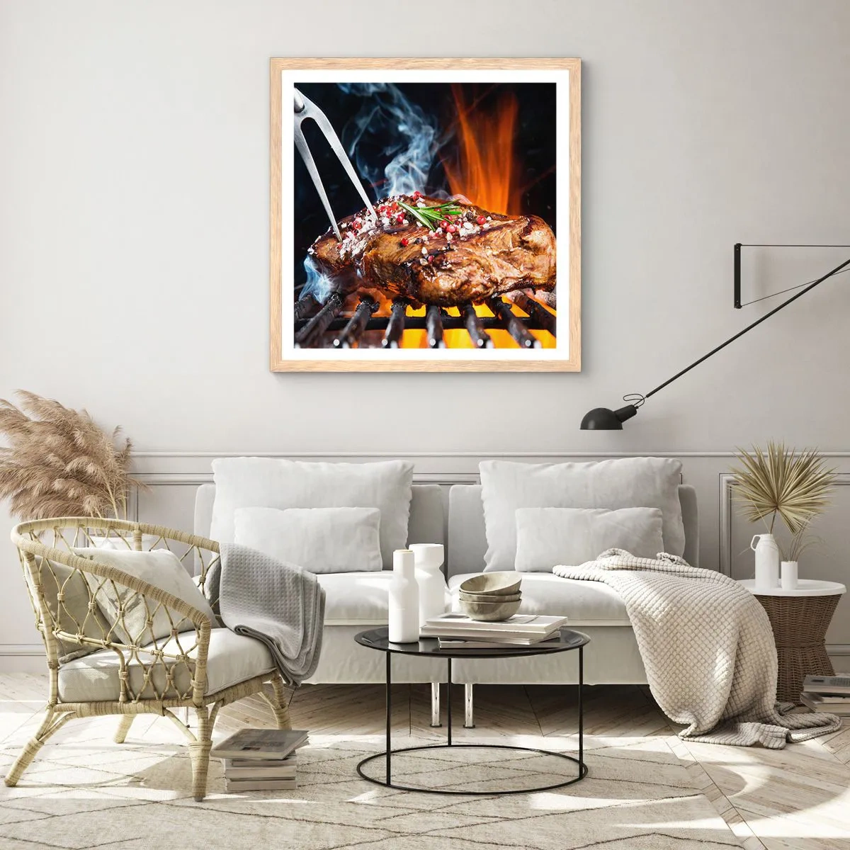 Poszter világos tölgy keretben - Lédús és illatos - 60x60 cm