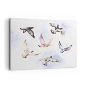 Vászonkép - Szabadság szürkében és kékben - 100x70 cm