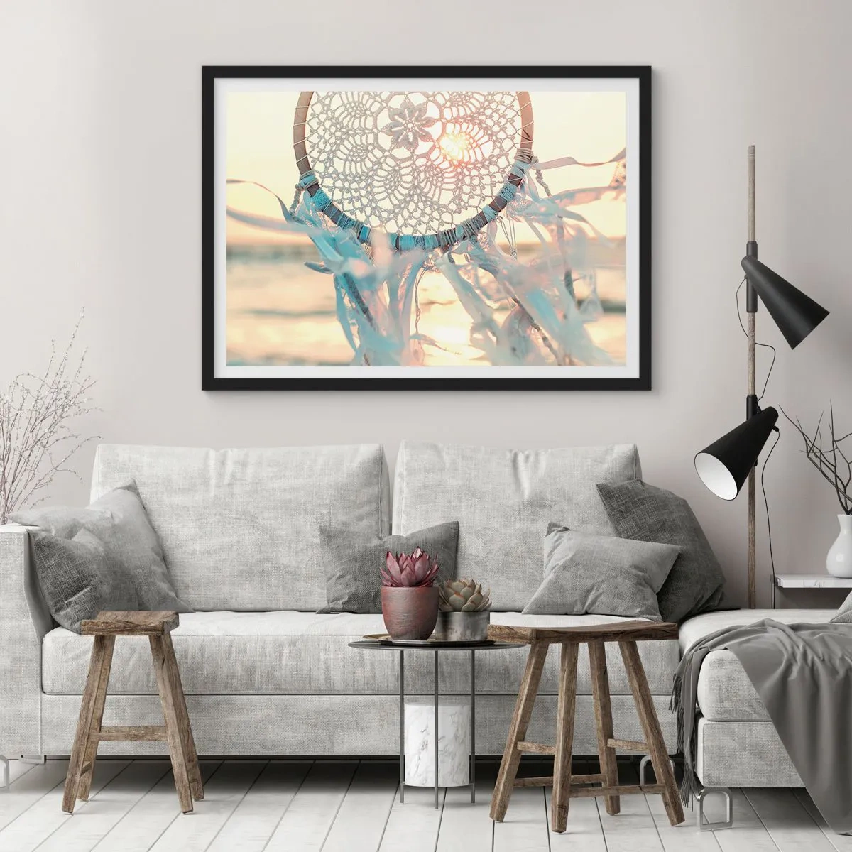 Poszter fehér keretben - Csipkés totem - 100x70 cm