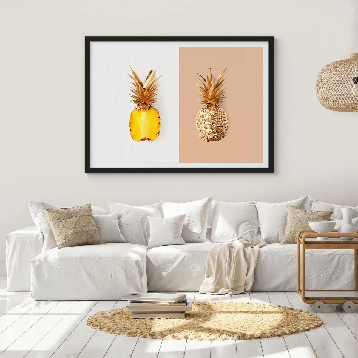 Poszter fehér keretben - Ananász nekünk - 70x50 cm