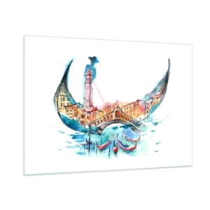 Üveg kép - A városon keresztül hajózunk - 100x70 cm