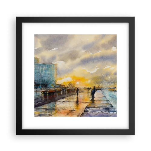 Poszter fehér keretben - Élet a parton - 30x30 cm