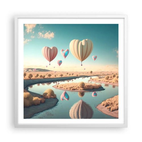 Poszter fekete keretben - A szerelem szárnyalni hagy - 60x60 cm