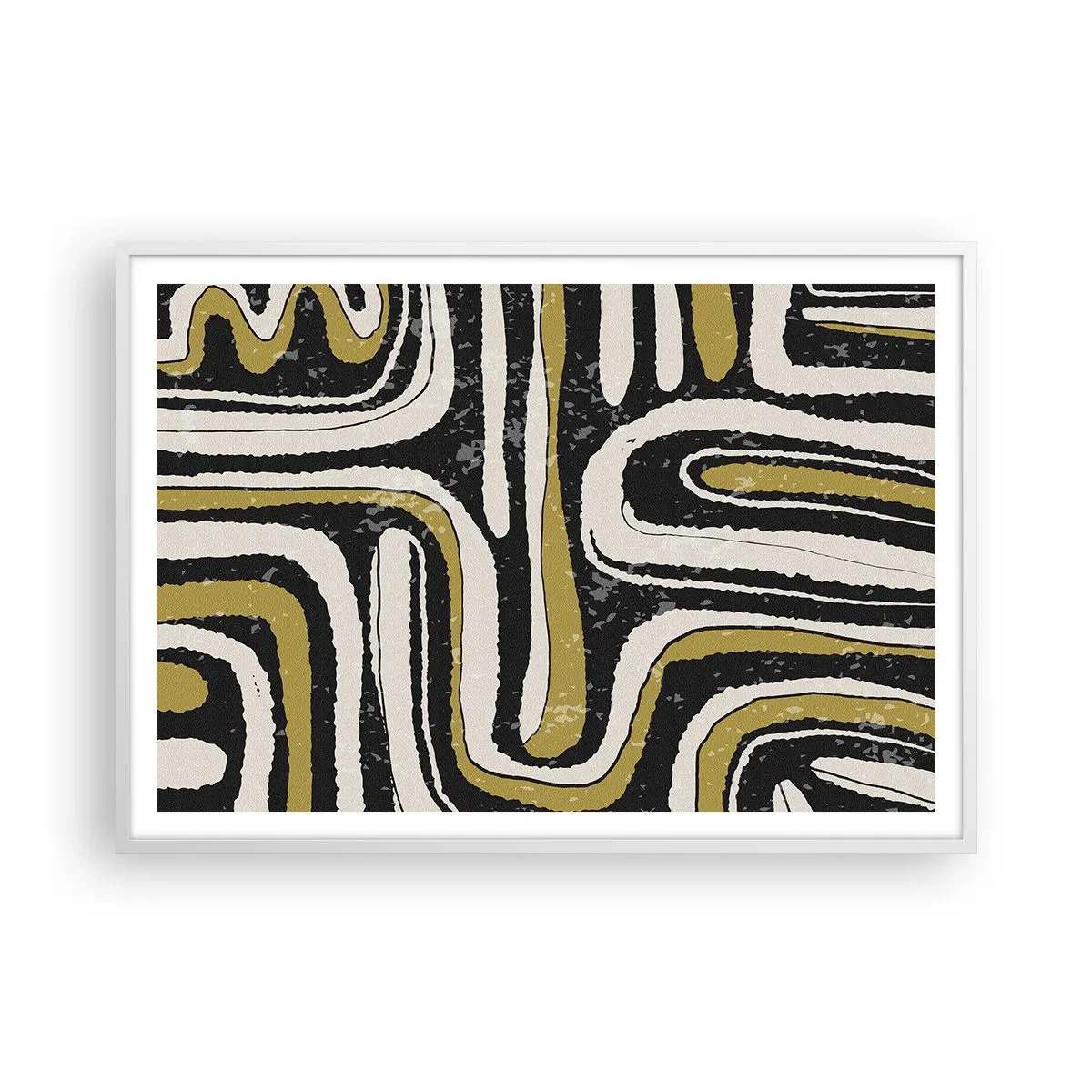 Poszter fekete keretben - Kompozíció: traktusok és sikátorok - 100x70 cm