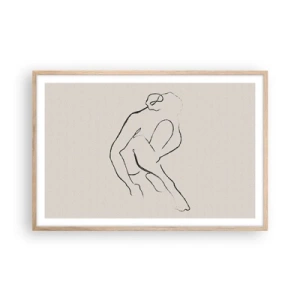 Poszter világos tölgy keretben - Intim vázlat - 91x61 cm