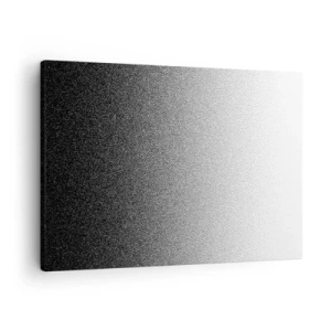 Vászonkép - Minimalista fekete-fehér színátmenet a pontban - 70x50cm - A fény felé - Modern fali dekoráció nappalihoz és hálószobához ARTTOR