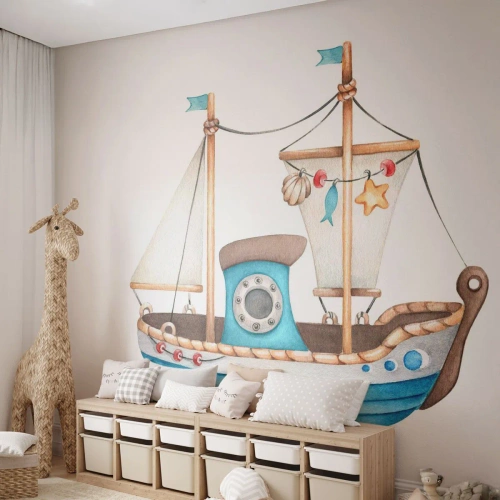 Fotótapéta Standard Eco - Ahoj, kaland! - Hajó, Gyermekek, Tengeri - 300x210 cm