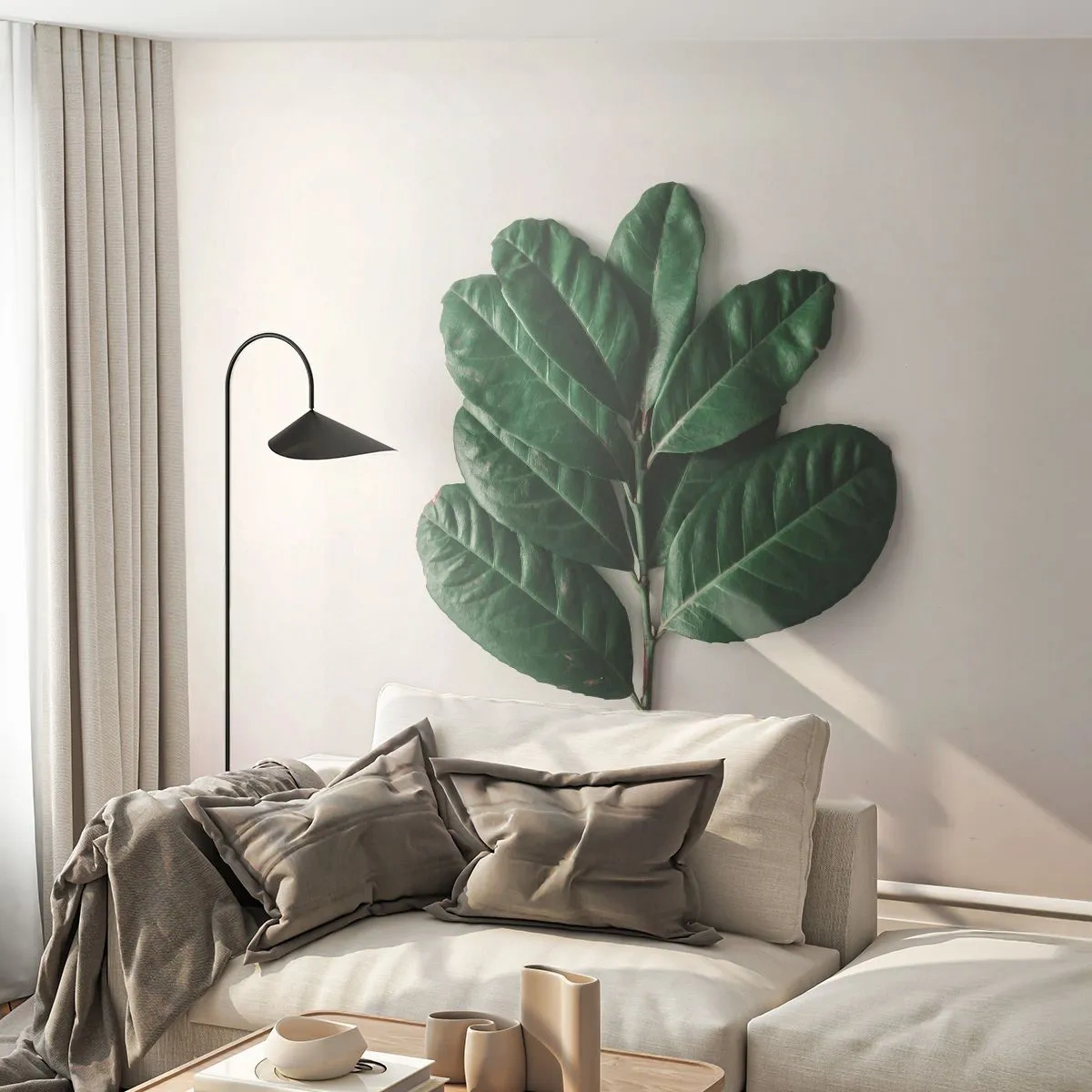 Fotótapéta Premium Sand - Rajz csak a természetről - Levelek, Növény, Természet - 100x70 cm