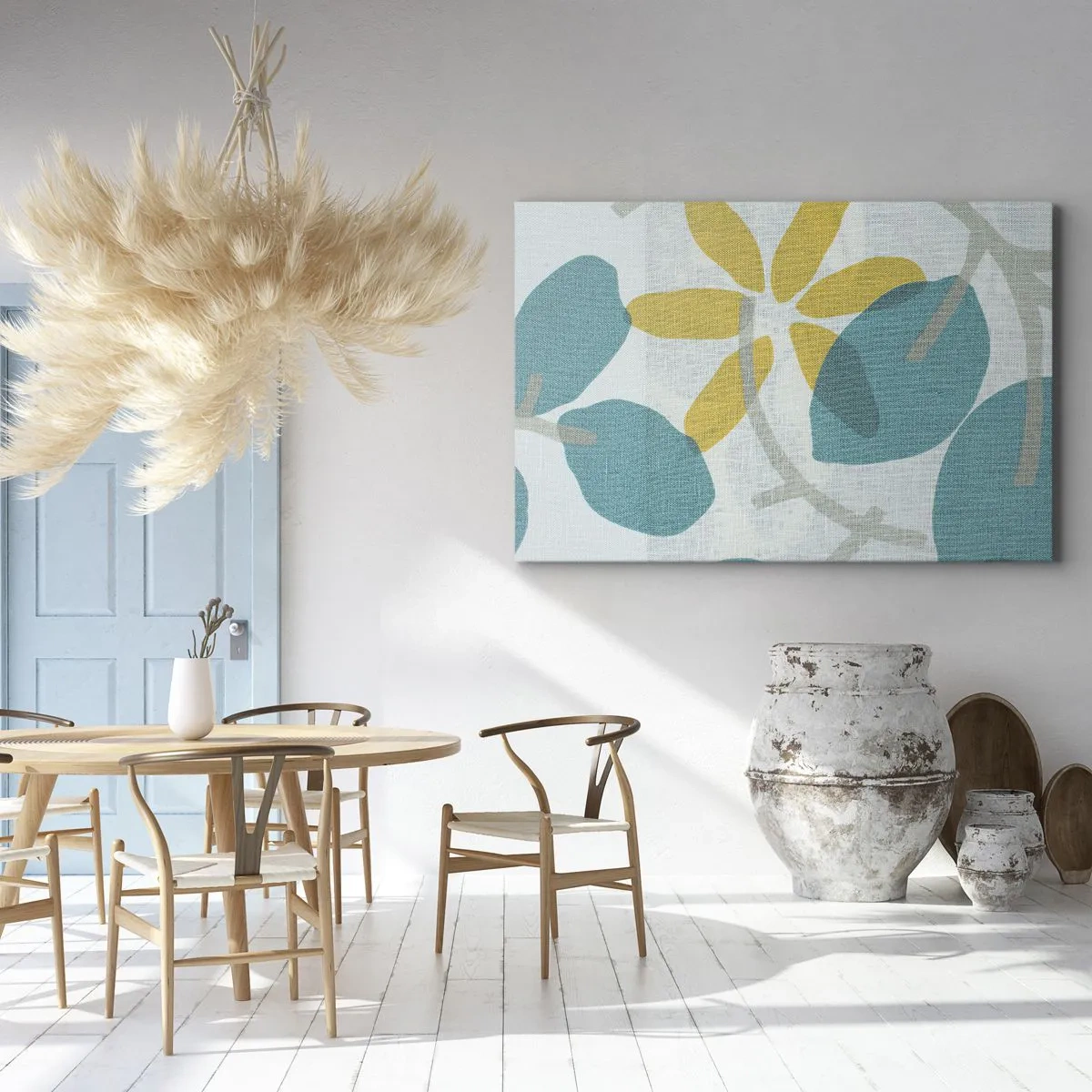 Vászonkép - Azúrkék levelek között - 100x70 cm