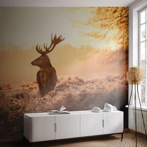 Fotótapéta Premium Sand - A birtok ura - Tájkép, Szarvas, Állatok - 100x70 cm