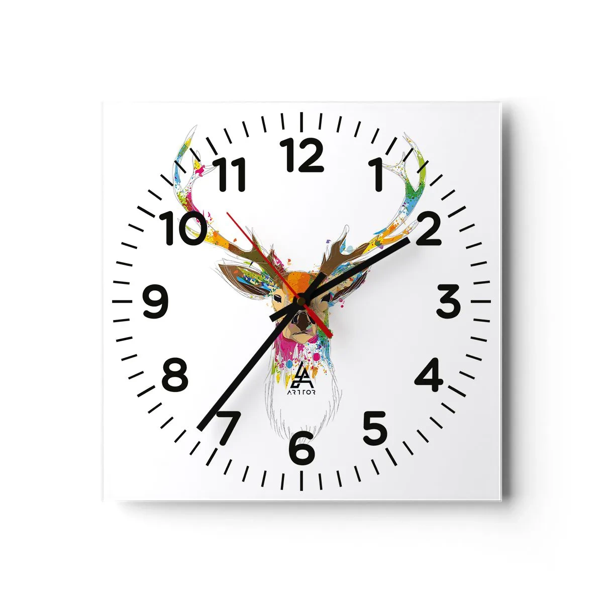 Falióra, Óra - Színben fürdő gyengéd szarvas - 40x40 cm
